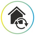 house maintenance icon, home update, tech sync buildings, flat symbol Royalty Free Stock Photo